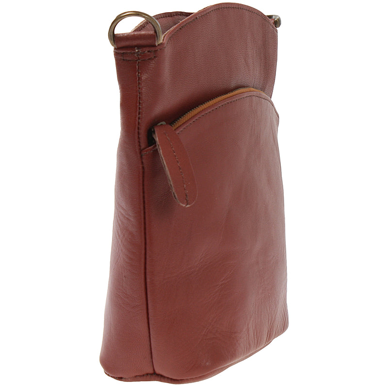 Leconi kleine Umhängetasche Schultertasche Freizeittasche Leder rotbraun LE3049 50% Rabatt für begrenzte Zeit