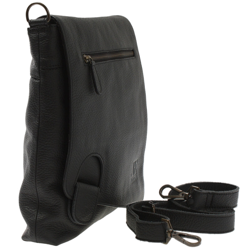 Leconi Umhängetasche Ledertasche Damen Schultertasche Leder schwarz LE3073 Auslauf