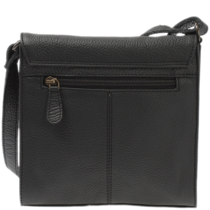 Leconi kleine Schultertasche Umhängetasche Damentasche Leder schwarz LE3082 Verkauf