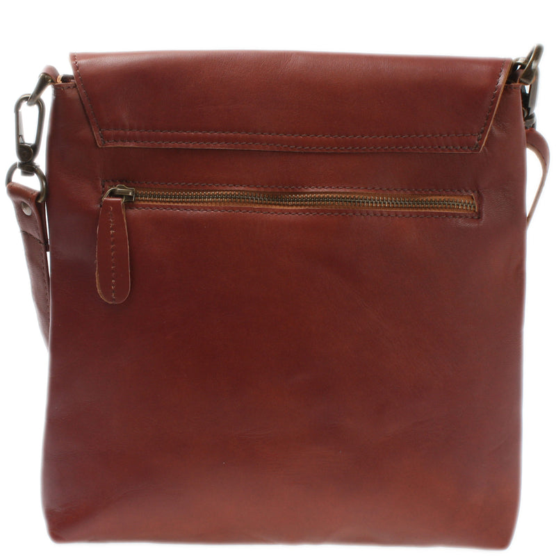Leconi Umhängetasche Ledertasche Schultertasche Leder rotbraun LE3027 Angebote