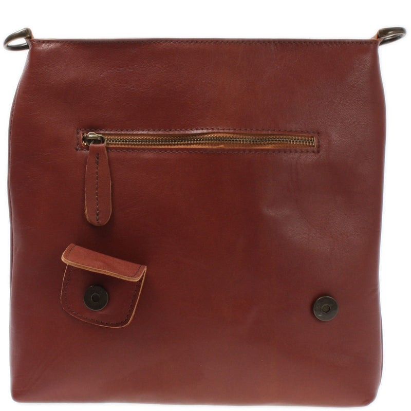 Leconi Umhängetasche Ledertasche Schultertasche Leder rotbraun LE3027 Angebote