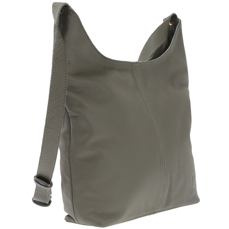 Leconi mittlere Umhängetasche Schultertasche Beuteltasche Damentasche Leder oliv LE0072 Günstiger Verkauf