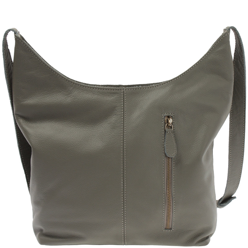 Leconi mittlere Umhängetasche Schultertasche Beuteltasche Damentasche Leder oliv LE0072 Günstiger Verkauf