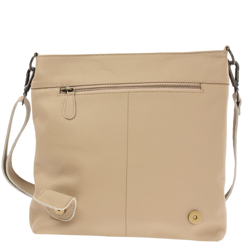 Leconi Umhängetasche Ledertasche Damen Schultertasche Leder sand LE3073 Blitzverkäufe