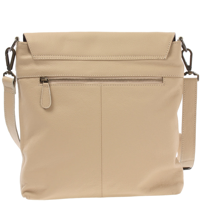 Leconi Umhängetasche Ledertasche Damen Schultertasche Leder sand LE3073 Blitzverkäufe