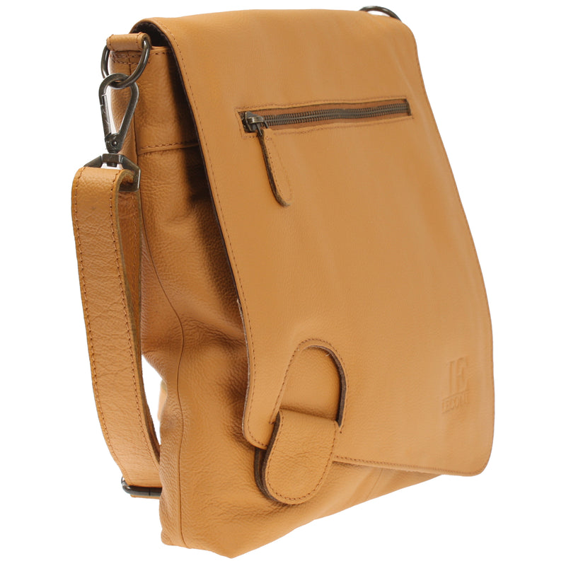 Leconi Umhängetasche Ledertasche Damen Schultertasche Leder senf LE3073 Kostenloser Versand