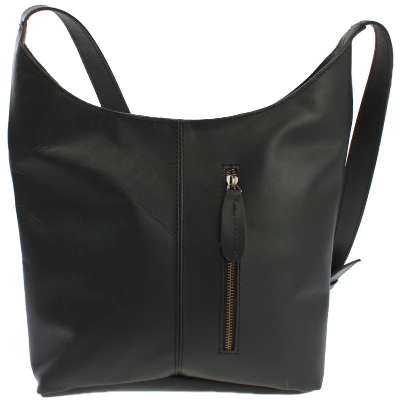 Leconi mittlere Umhängetasche Schultertasche Damentasche Leder schwarz LE0073 Limitierter Zeitrabatt