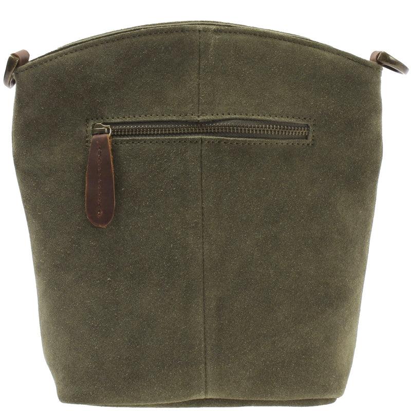 Leconi kleine Umhängetasche Schultertasche Freizeittasche Wildleder grün LE3049 Fabrik Onlineshop