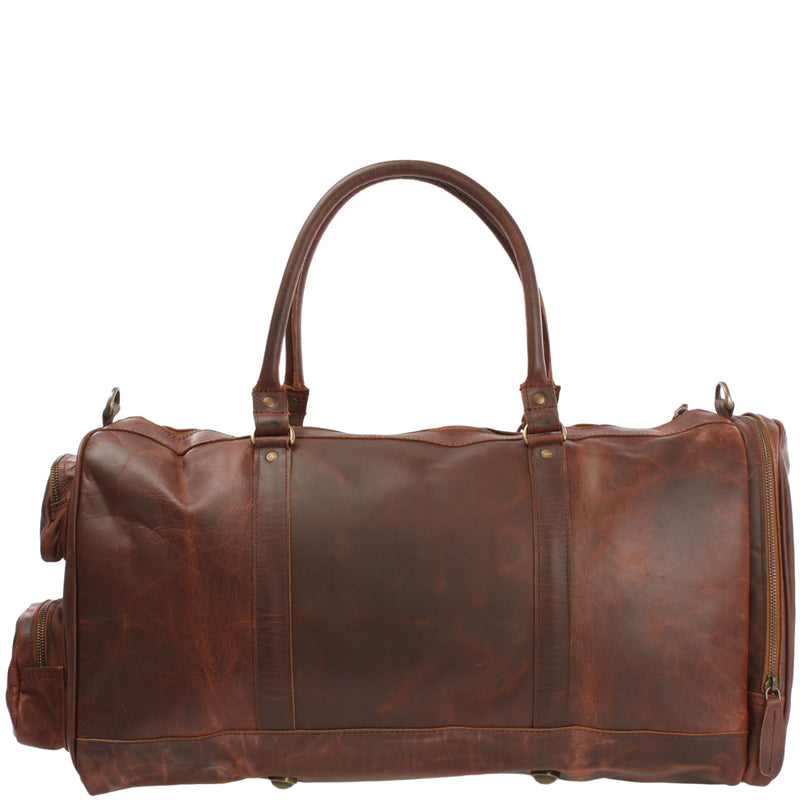 Leconi Reisetasche Weekender Sporttasche Damen Herren Leder braun LE2017 Online Shopping