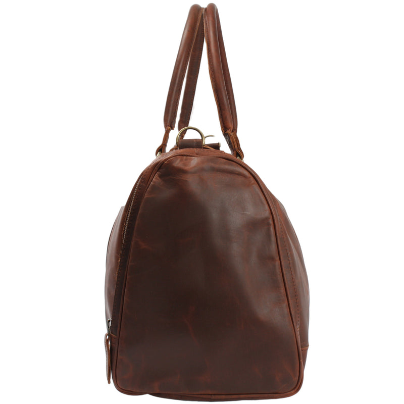 Leconi Reisetasche Weekender Sporttasche Damen Herren Leder braun LE2017 Online Shopping