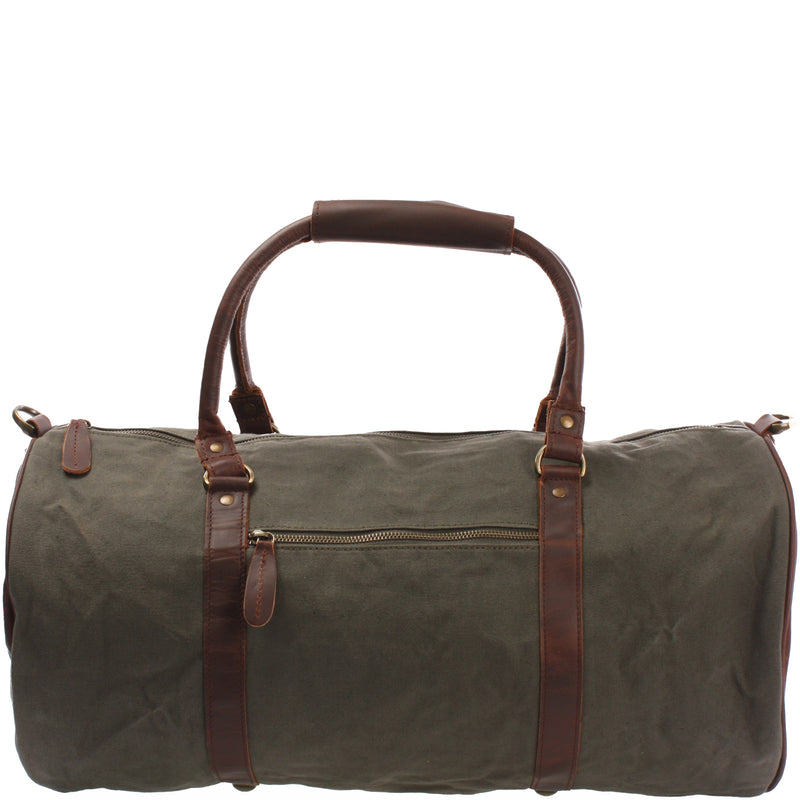 Leconi Weekender Reisetasche Sporttasche vintage Leder Canvas grün LE2004 Preisnachlass