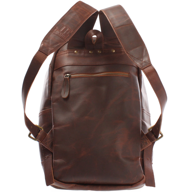 Leconi Rucksack Lederrucksack Freizeitrucksack Damen Herren Leder braun LE1009 Top Angebot