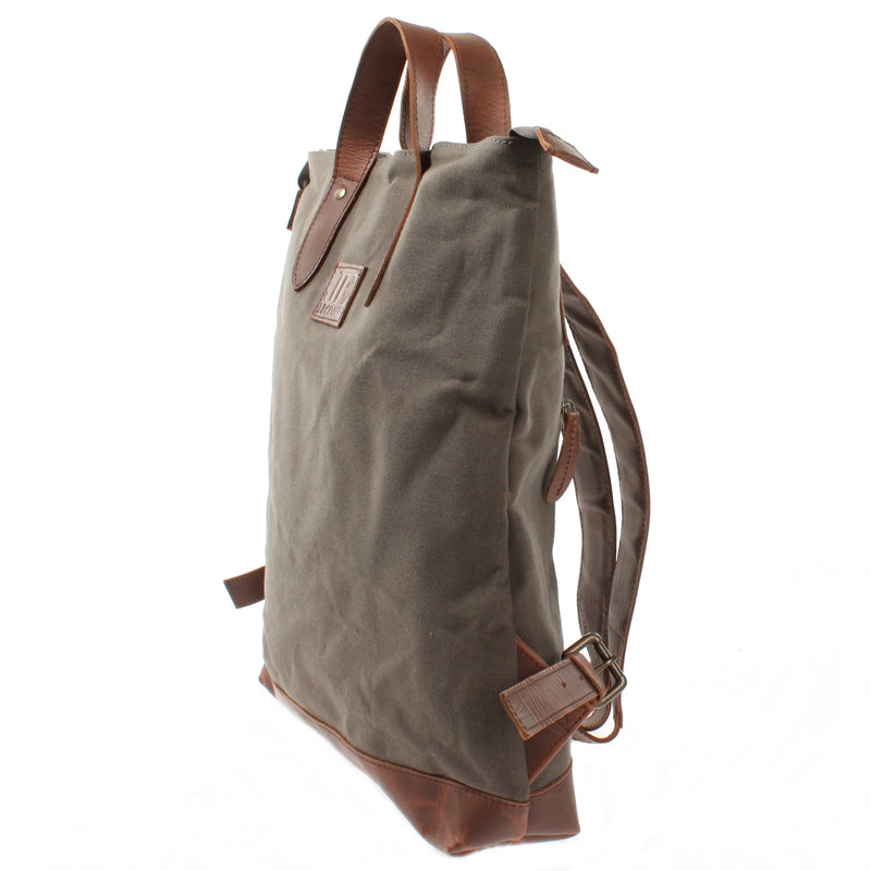Leconi Freizeitrucksack Rucksack DIN A4 Canvas Leder grau LE1021 Neueste Mode
