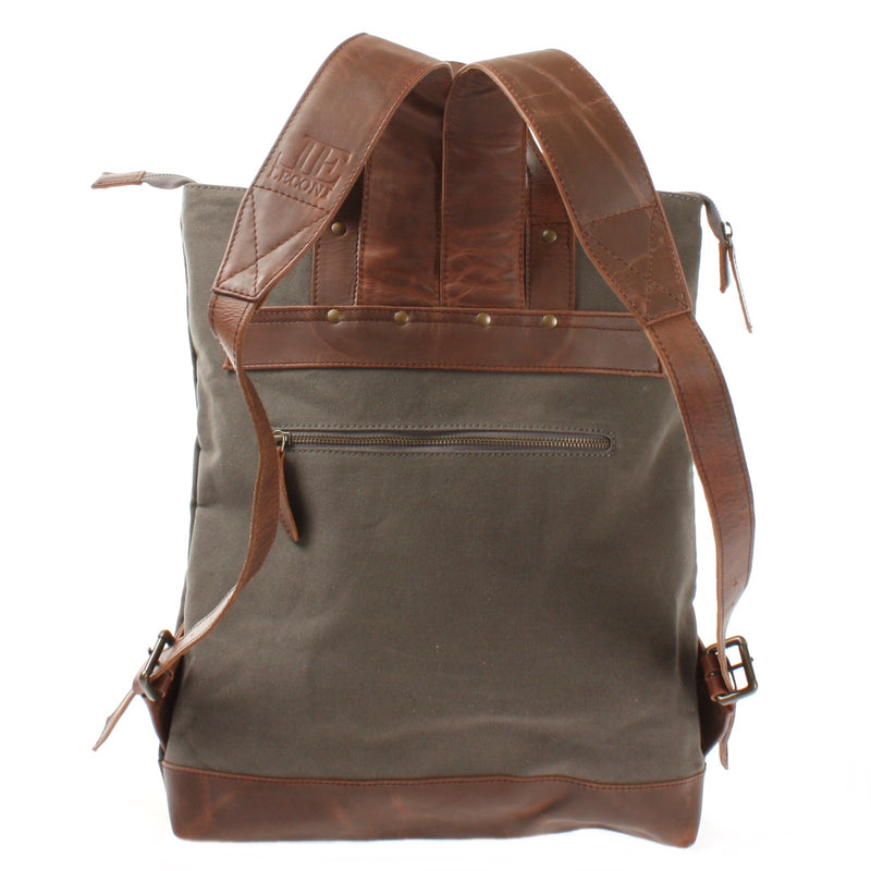 Leconi Freizeitrucksack Rucksack DIN A4 Canvas Leder grau LE1021 Neueste Mode