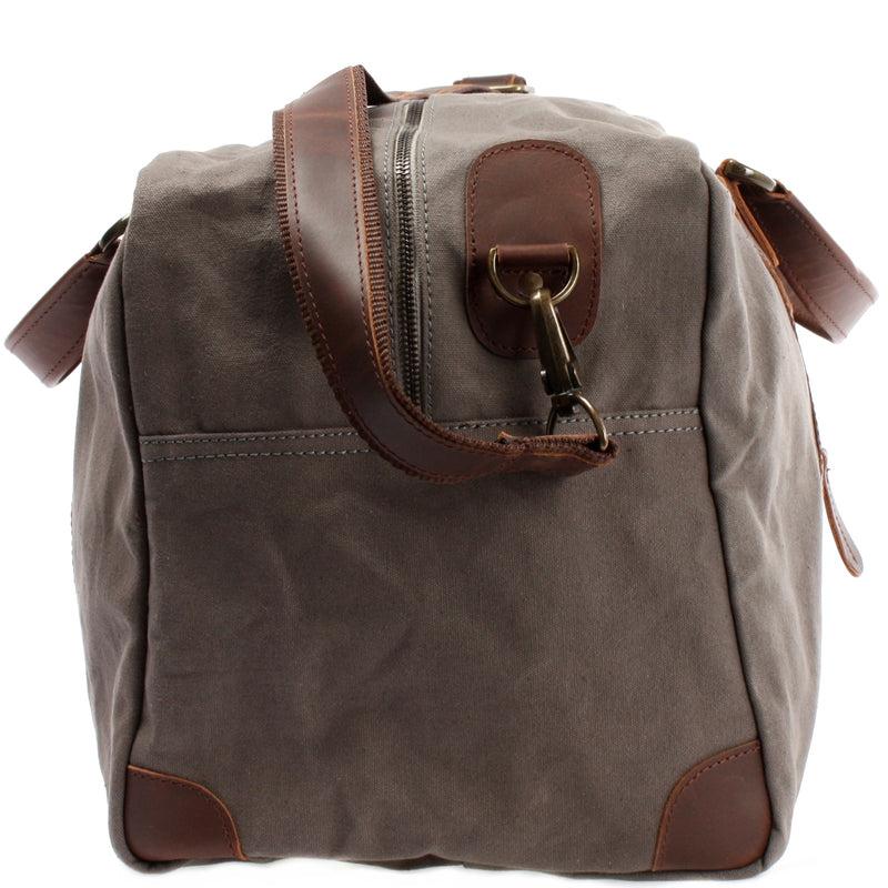 Leconi große Reisetasche Weekender Handgepäck Canvas Leder grau LE2020 Exklusive Angebote