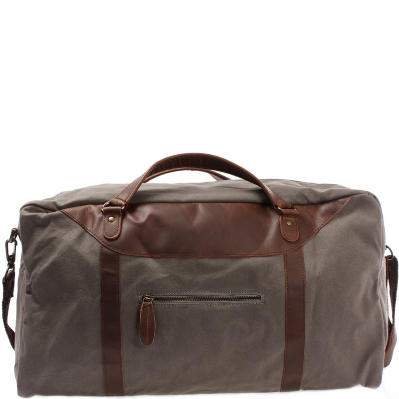 Leconi große Reisetasche Weekender Handgepäck Canvas Leder grau LE2020 Exklusive Angebote