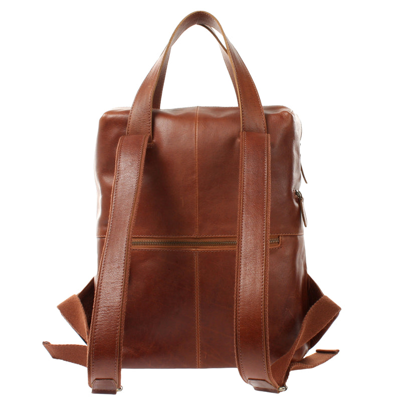 Leconi Rucksack Lederrucksack Freizeitrucksack Damen Herren Leder braun LE1023 Große Rabatte