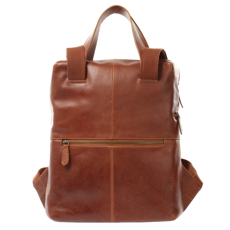 Leconi Rucksack Lederrucksack Freizeitrucksack Damen Herren Leder braun LE1023 Große Rabatte