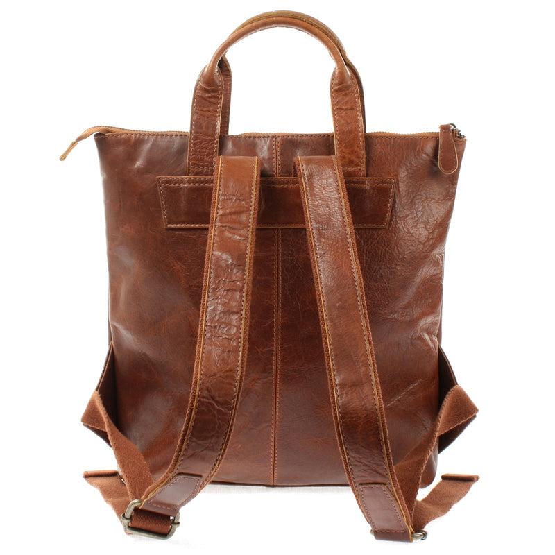 Leconi Rucksack Lederrucksack Freizeitrucksack Damen Herren Leder braun LE1031 Tägliche Deals