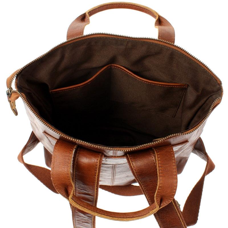 Leconi Rucksack Lederrucksack Freizeitrucksack Damen Herren Leder braun LE1031 Tägliche Deals