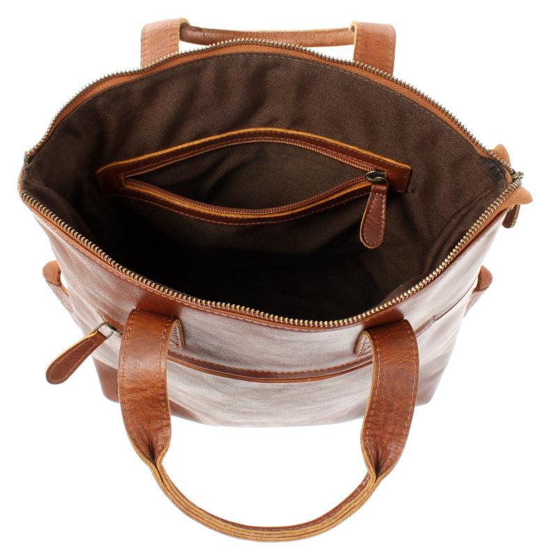 Leconi Rucksack Lederrucksack Freizeitrucksack Damen Herren Leder braun LE1031 Tägliche Deals