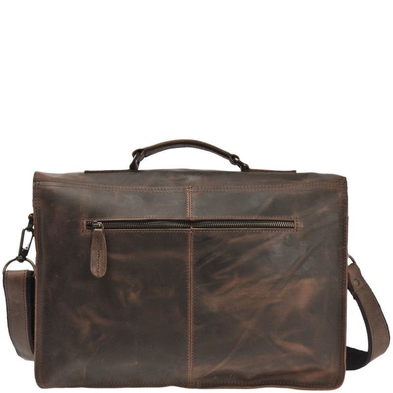 Leconi Aktentasche Businesstasche Messenger Bag Vintage Leder schlamm LE3008 Wochenangebot