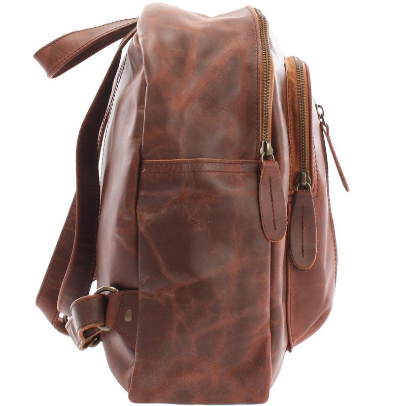 Leconi kleiner Rucksack Freizeitrucksack Lederrucksack Leder braun LE1011 Letzte 3 Tage