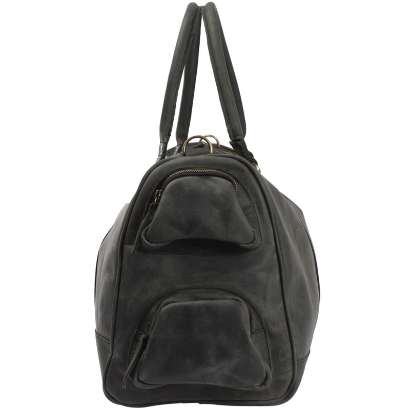 Leconi Reisetasche Weekender Sporttasche Ledertasche Damen Herren Leder grau LE2017 Zeitbegrenzte Promotion