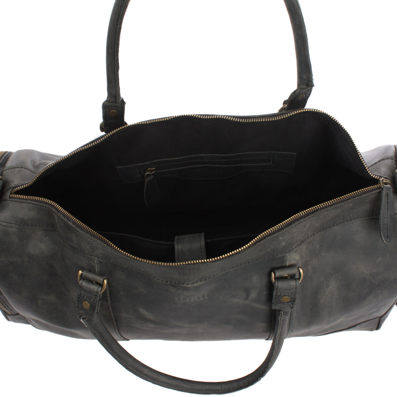 Leconi Reisetasche Weekender Sporttasche Ledertasche Damen Herren Leder grau LE2017 Zeitbegrenzte Promotion