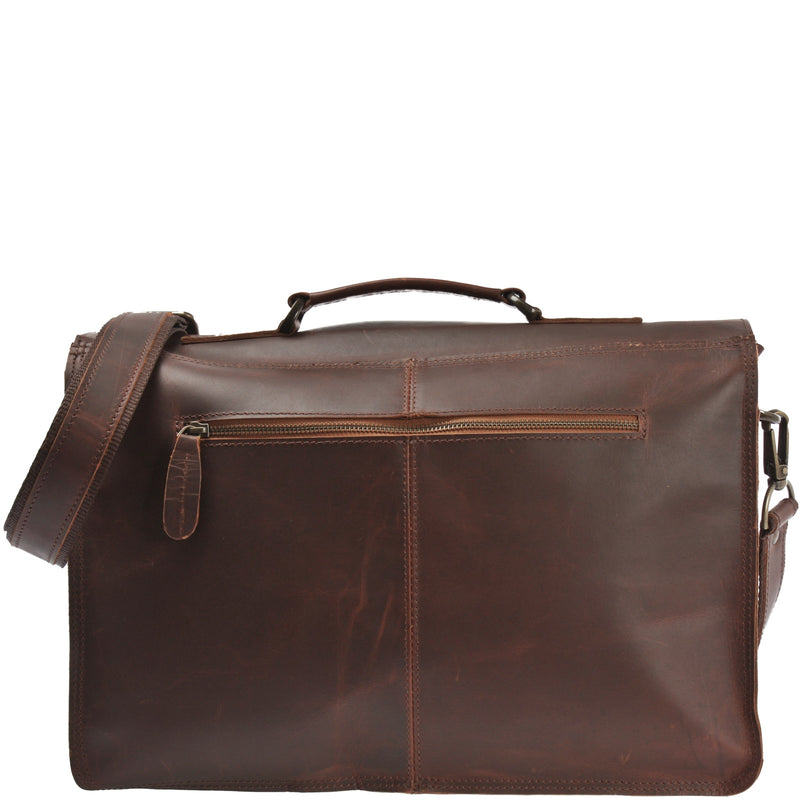 Leconi Aktentasche Businesstasche Messenger Bag Vintage Leder braun LE3008 Bis zu 65% Rabatt