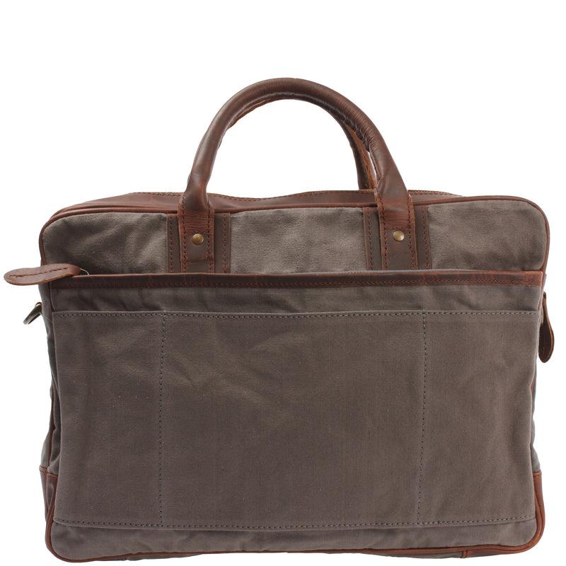 Leconi Aktentasche Handgepäck Trolleytasche Canvas Leder grau LE3066 Nur für heute