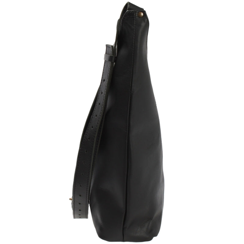 Leconi große Umhängetasche Schultertasche Beuteltasche Damentasche Leder schwarz LE0055 Discount Store für neue Produkte