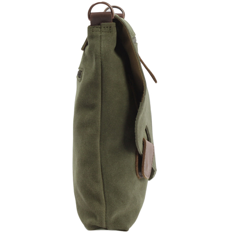 Leconi Umhängetasche Ledertasche Damen Schultertasche Wildleder grün LE3027 Nur noch ein Tag übrig
