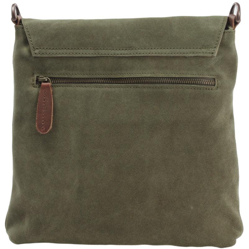 Leconi Umhängetasche Ledertasche Damen Schultertasche Wildleder grün LE3027 Nur noch ein Tag übrig