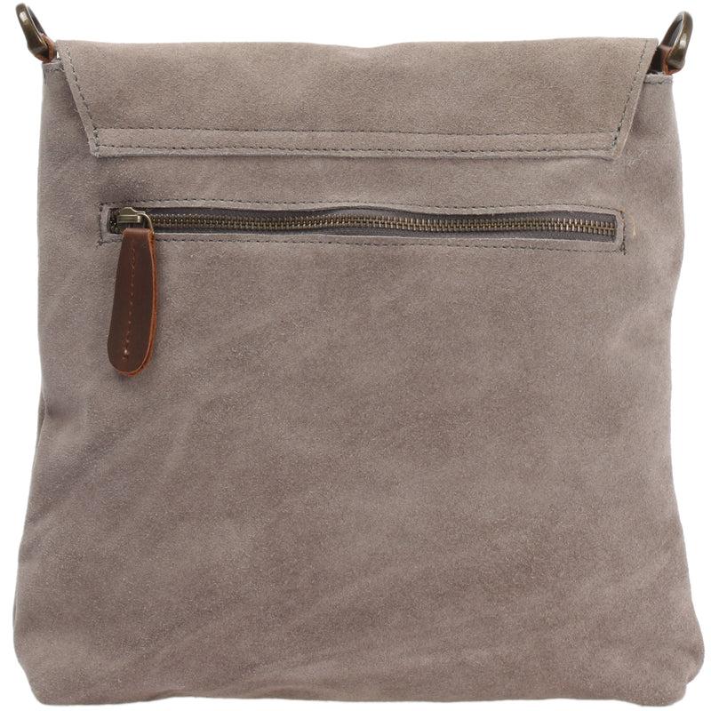 Leconi Umhängetasche Ledertasche Damen Schultertasche Wildleder grau LE3027 Riesige Rabatte