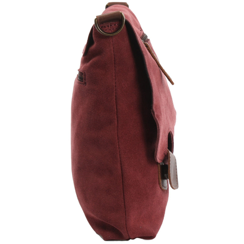 Leconi Umhängetasche Ledertasche Damen Schultertasche Wildleder bordeaux LE3027 Clearance-Verkauf