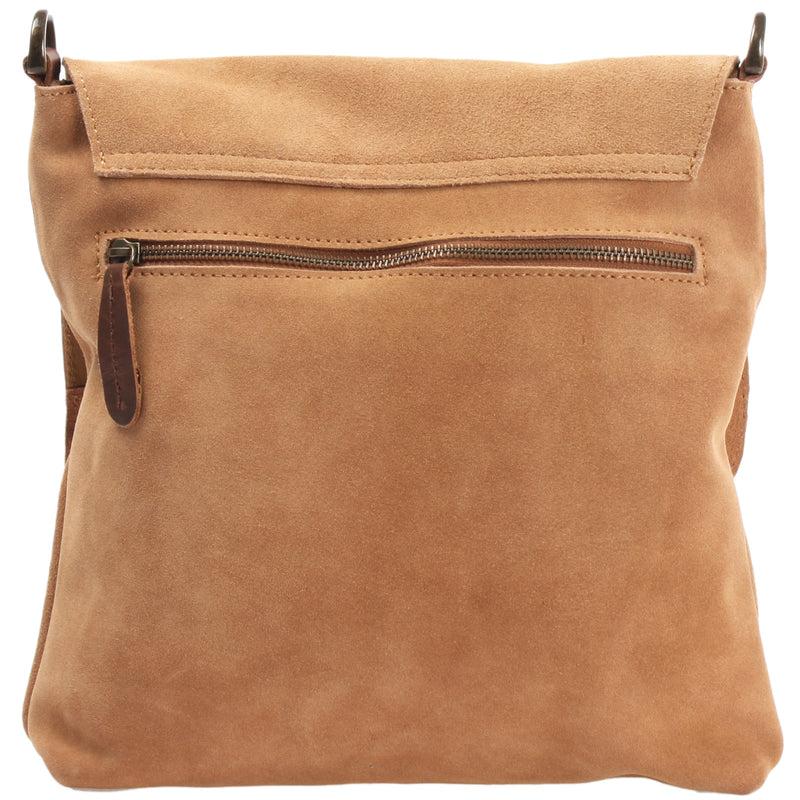 Leconi Umhängetasche Ledertasche Damen Schultertasche Wildleder cognac LE3027 Speichern exportieren