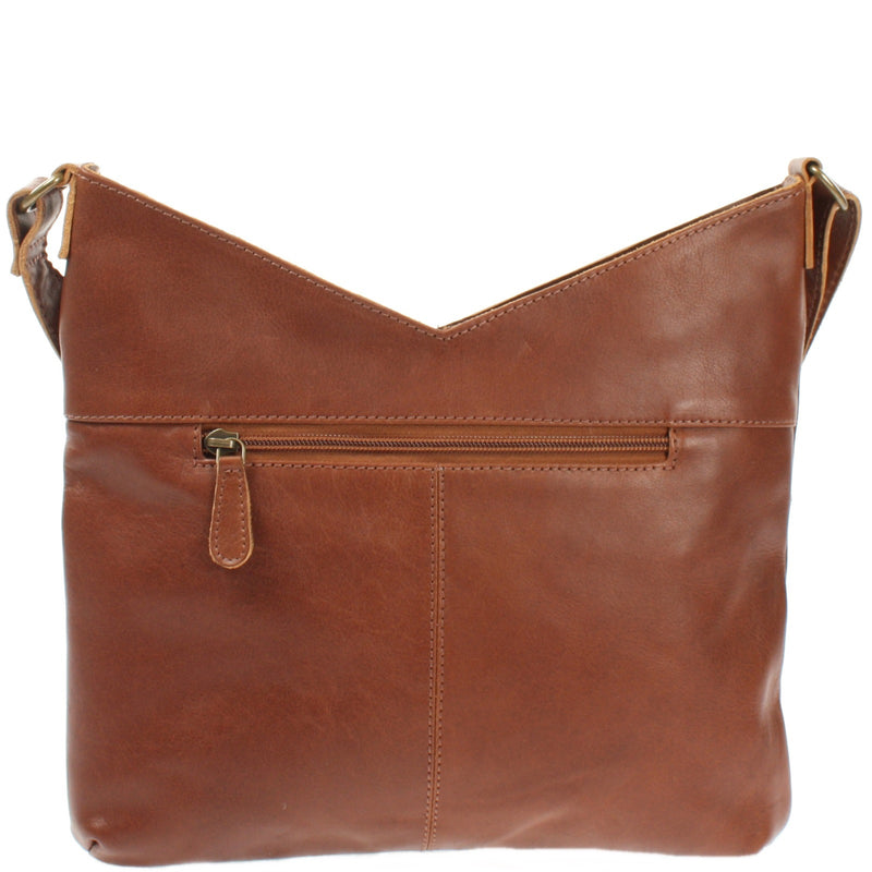 Leconi Schultertasche Umhängetasche Handtasche Leder braun LE0065 Im Verkauf