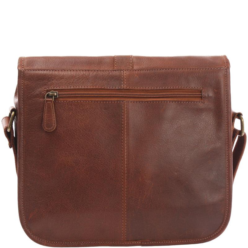 Leconi Umhängetasche Schultertasche Freizeittasche Büffelleder braun LE3085 zollfrei