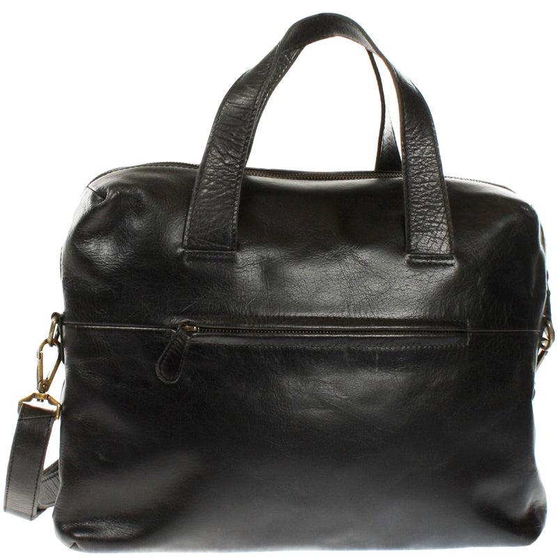 Leconi Schultertasche Henkeltasche Shopper Handtasche Damen Leder schwarz LE0059 Outlet