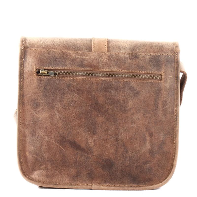 Leconi Umhängetasche Schultertasche Freizeittasche Büffelleder vintage braun LE3062 Verkauf
