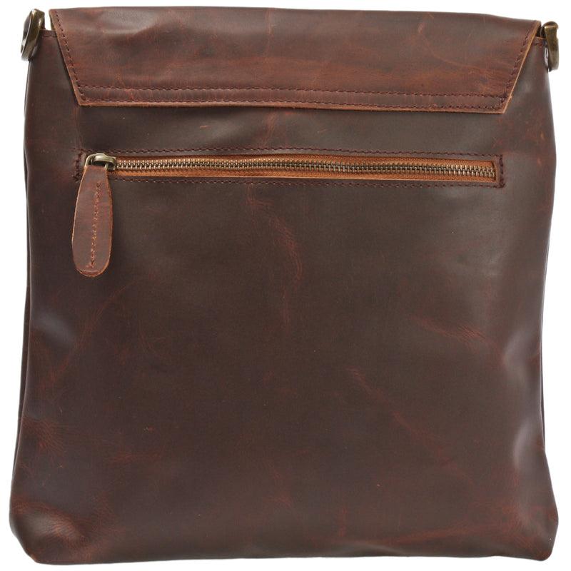 Leconi Umhängetasche Ledertasche Schultertasche Leder braun LE3027 Fabrikverkauf