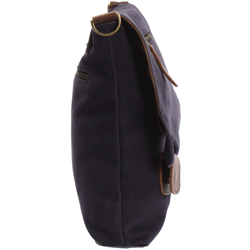 Leconi Umhängetasche Ledertasche Damen Schultertasche Wildleder navy LE3027 Kostenloser Versand