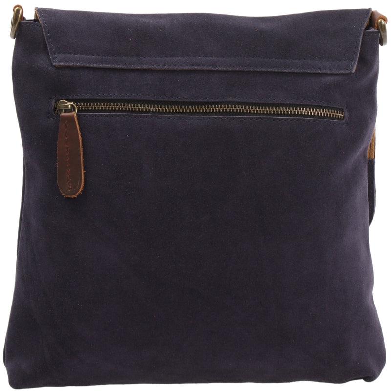 Leconi Umhängetasche Ledertasche Damen Schultertasche Wildleder navy LE3027 Kostenloser Versand
