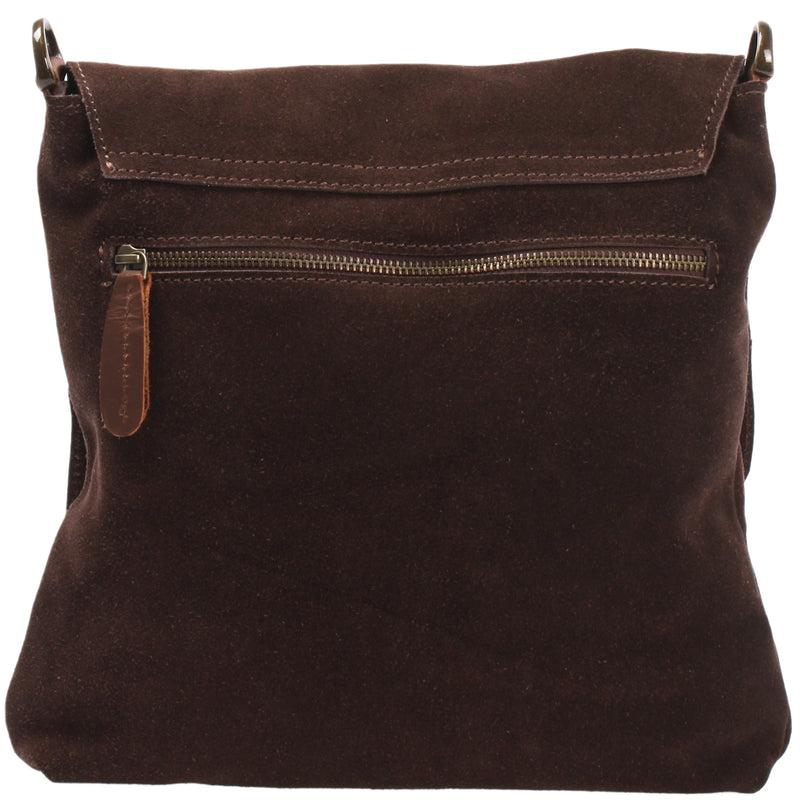 Leconi Umhängetasche Ledertasche Damen Schultertasche Wildleder dunkelbraun LE3027 Fabrik Onlineshop
