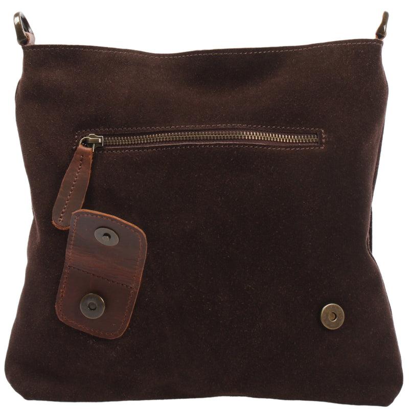 Leconi Umhängetasche Ledertasche Damen Schultertasche Wildleder dunkelbraun LE3027 Fabrik Onlineshop