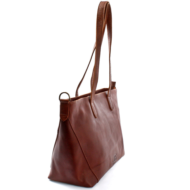 Leconi Schultertasche Damentasche DIN A4 Leder braun LE0071 Muttertagsangebot