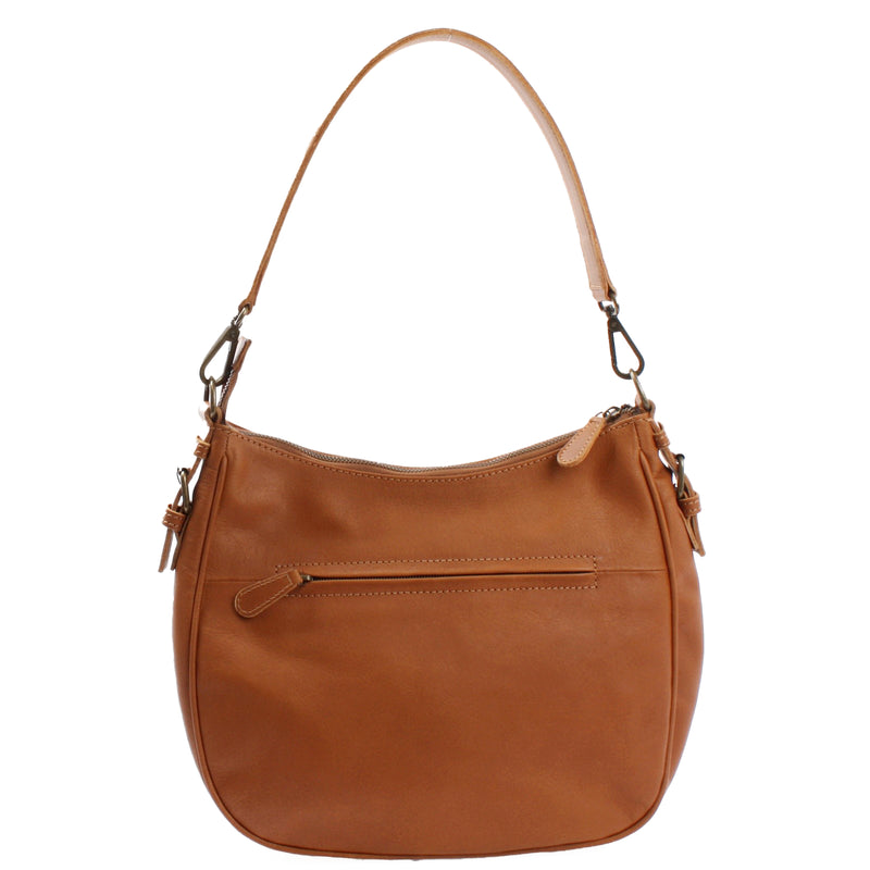 Leconi Schultertasche Ledertasche Handtasche Leder cognac LE0063 Neueste Mode