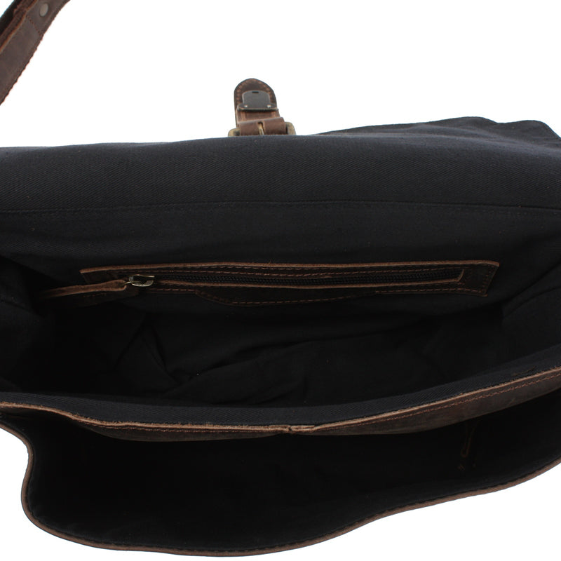 Leconi kleine Umhängetasche Schultertasche Damen Herren Leder schlamm LE3023 Blitzangebot