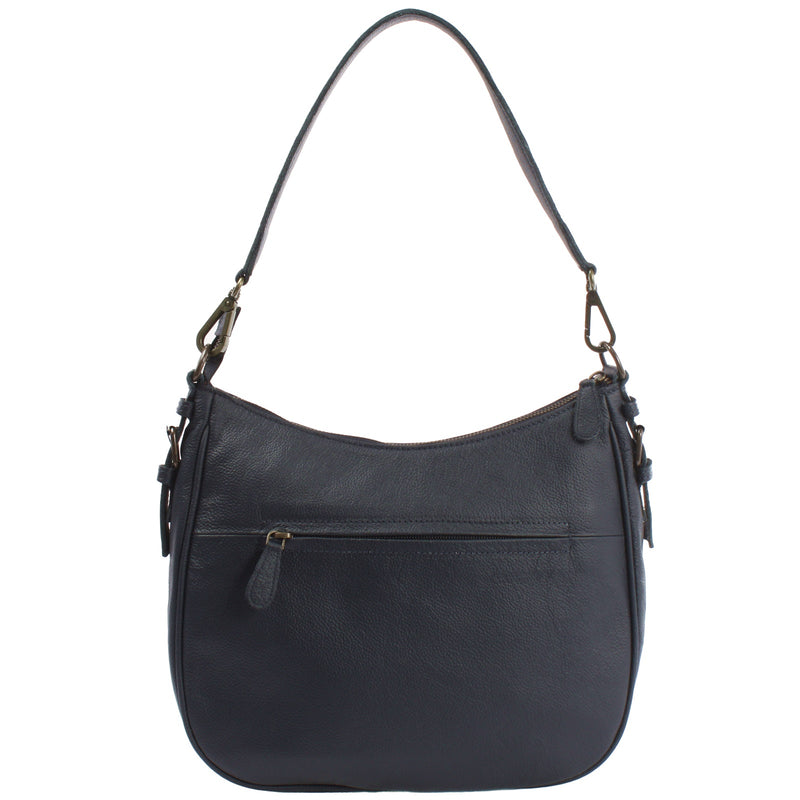 Leconi Schultertasche Ledertasche Damentasche Leder navy LE0063 Sonderangebote